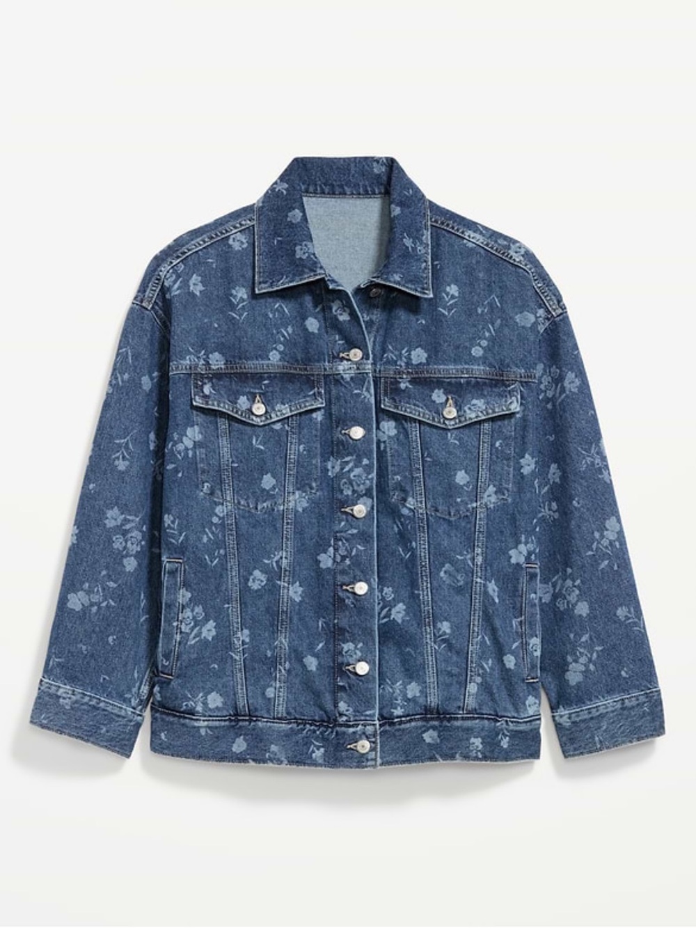 Old Navy Blue Floral-Print Denim Jacket